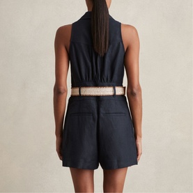 Anjie Belted Linen Playsuit