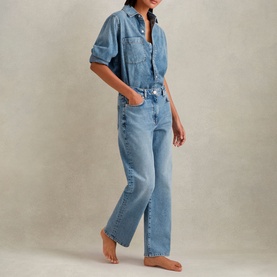 Selin Mid-Rise Straight Leg Jeans