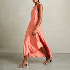 Anessa Satin Shirred Dress