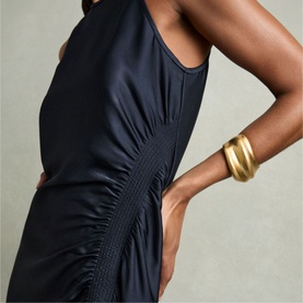 Anessa Satin Shirred Dress