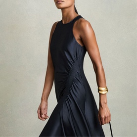 Anessa Satin Shirred Dress