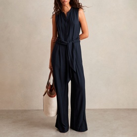Raven Wide-Leg Belted Jumpsuit