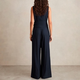Raven Wide-Leg Belted Jumpsuit
