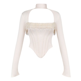 Aubrie Embellished Corset Shrug Top