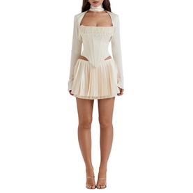 Aubrie Embellished Corset Shrug Top