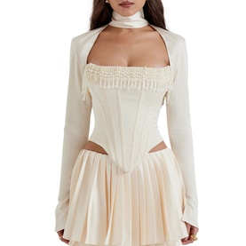 Aubrie Embellished Corset Shrug Top