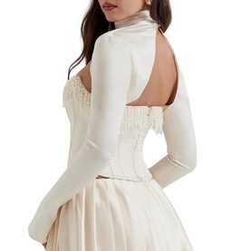 Aubrie Embellished Corset Shrug Top