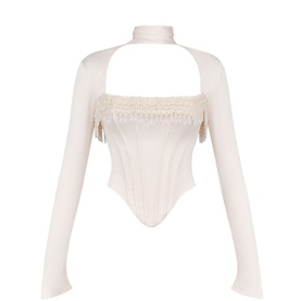 Aubrie Embellished Corset Shrug Top