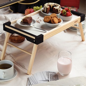 Pine Wood Breakfast Tray Black