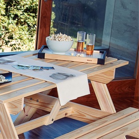 Pine Wood Breakfast Tray Black