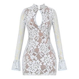 Brianna Keyhole Lace Mini Dress