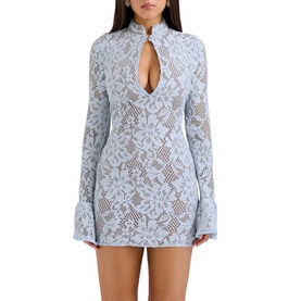 Brianna Keyhole Lace Mini Dress