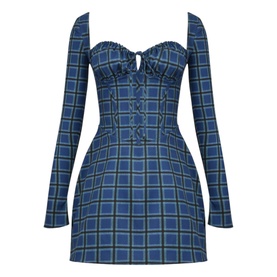 Malika Check Corset Mini Dress