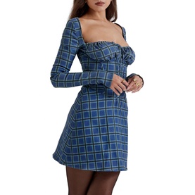 Malika Check Corset Mini Dress