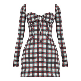 Malika Check Corset Mini Dress