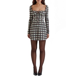 Malika Check Corset Mini Dress