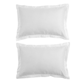 400 Thread Count Sateen Oxford Pillowcase Pair White