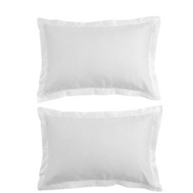 400 Thread Count Sateen Oxford Pillowcase Pair White