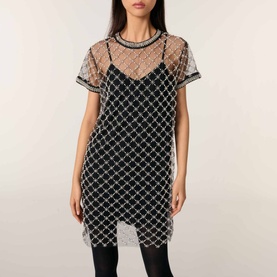 Embellished Diamond Mini Dress