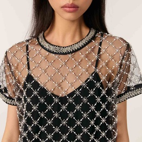 Embellished Diamond Mini Dress