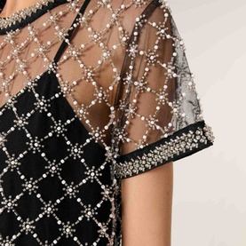 Embellished Diamond Mini Dress