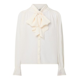 Wilhelmina Bow Leopard Silk Blouse