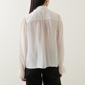 Wilhelmina Bow Leopard Silk Blouse