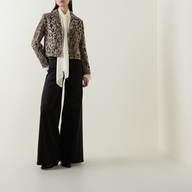 Wilhelmina Bow Leopard Silk Blouse