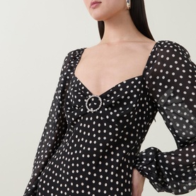 Ivy Spotted Silk Dress