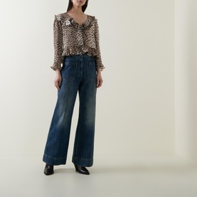 Atlas Leopard Print Silk Blouse