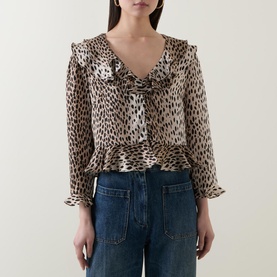 Atlas Leopard Print Silk Blouse