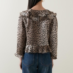 Atlas Leopard Print Silk Blouse