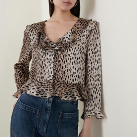 Atlas Leopard Print Silk Blouse