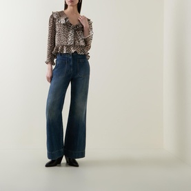 Atlas Leopard Print Silk Blouse