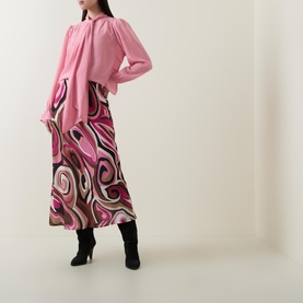 Ardith Marble Silk Skirt