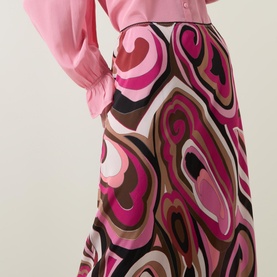 Ardith Marble Silk Skirt