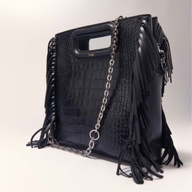 M Croc Fringed Bag