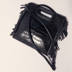 M Croc Fringed Bag