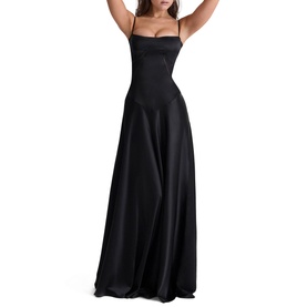 Anabella Lace Up Flared Dress