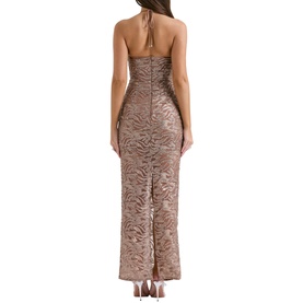Giada Embroidered Sequined Gown