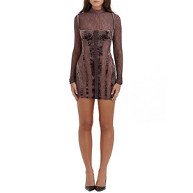 Marica Velvet Lace Corset Dress