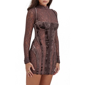 Marica Velvet Lace Corset Dress