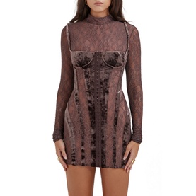 Marica Velvet Lace Corset Dress