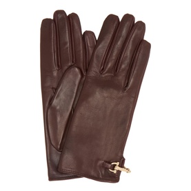 Isabella Horse-Bit Cashmere-Lined Leather Gloves
