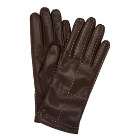 Ismay Contrast Stitch Leather Gloves