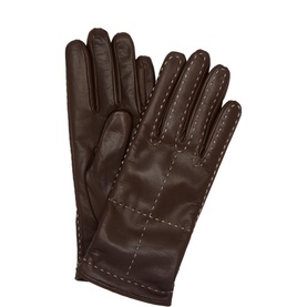 Ismay Contrast Stitch Leather Gloves
