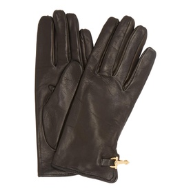 Isabella Horse-Bit Cashmere-Lined Leather Gloves