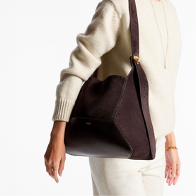 Diamond Medium Suede Hobo Bag