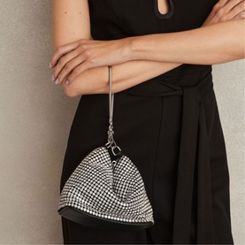 Leah Crystal-Embellished Pouch Bag