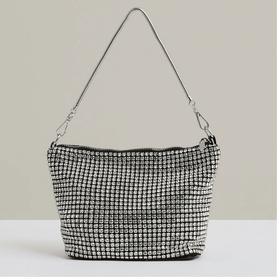 Leah Crystal-Embellished Pouch Bag